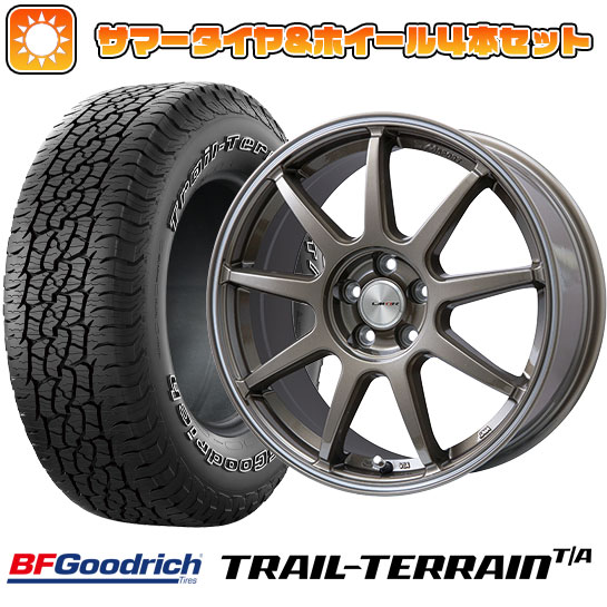 【取付対象】225/55R18 夏タイヤ ホイール4本セット BFグッドリッチ トレールテレーンT/A ORBL (5/114車用) LEHRMEISTER LMスポーツLM-QR ブロンズ/ラインポリッシュ 18インチ【送料無料】