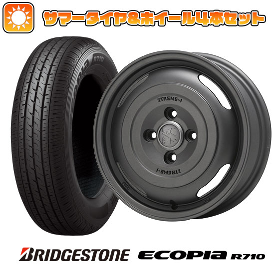 【取付対象】145/80R12 夏タイヤ ホイール4本セット BRIDGESTONE エコピア R710 80/78N(限定) (軽自動車用) MLJ エクストリームJ ジャーニー 12インチ【送料無料】