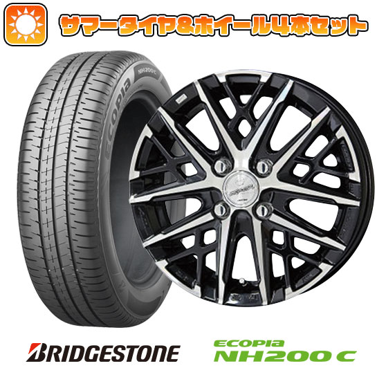 エントリーしてタイヤ交換チケット同時購入でポイント10倍!165/55R15 夏タイヤ ホイール4本セット N-BOX タント スペーシア BRIDGESTONE エコピア NH200 C 共豊 スマック グレイヴ 15インチ