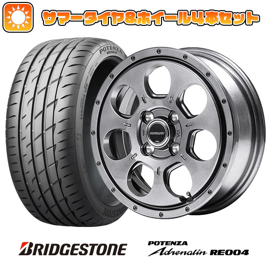 【取付対象】 165/55R15 夏タイヤ ホイール4本セット BRIDGESTONE ポテンザ アドレナリン RE004 (軽自動車用) MID ロードマックス マッドエージェント 15インチ【送料無料】