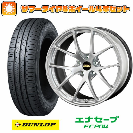 エントリーしてタイヤ交換チケット同時購入でポイント10倍!215/45R18 夏タイヤ ホイール4本セット (5/114車用) DUNLOP エナセーブ EC204 BBS JAPAN RI-A 18インチ