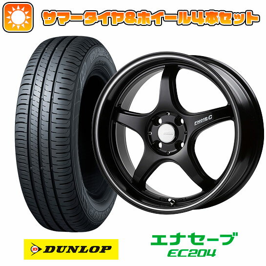 【取付対象】185/55R15 夏タイヤ ホイール4本セット (4/100車用) DUNLOP エナセーブ EC204 ゴジゲン PROレーサー FN01R-C STV 15インチ【送料無料】