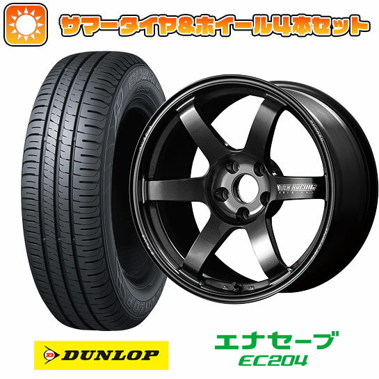 【取付対象】225/45R18 夏タイヤ ホイール4本セット (5/114車用) DUNLOP エナセーブ EC204 レイズ ボルクレーシング TE37 サーガ S-plus 18インチ【送料無料】