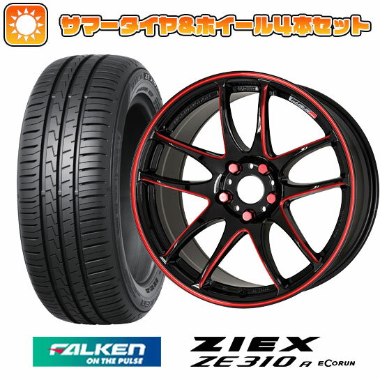 【取付対象】215/45R17 夏タイヤ ホイール4本セット FALKEN ジークス ZE310R エコラン（限定） (5/100車用) WORK エモーション CR kiwami 17インチ【送料無料】