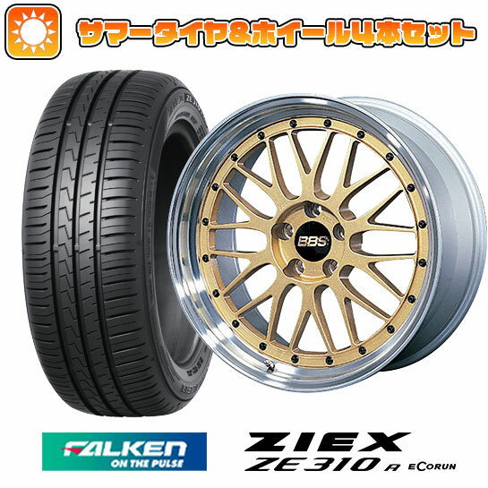 【取付対象】205/45R17 夏タイヤ ホイール4本セット (4/100車用) FALKEN ジークス ZE310R エコラン(限定) BBS JAPAN LM 17インチ【送料無料】