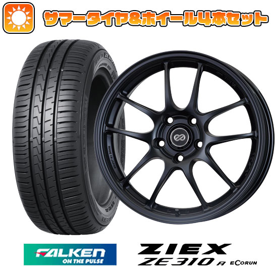 【取付対象】185/55R15 夏タイヤ ホイール4本セット (4/100車用) FALKEN ジークス ZE310R エコラン(限定) エンケイ PF01 15インチ【送料無料】