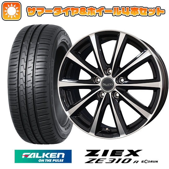 【取付対象】205/60R16 夏タイヤ ホイール4本セット FALKEN ジークス ZE310R エコラン（限定） (5/114車用) COSMIC ディレット M10 ブラックポリッシュ 16インチ【送料無料】