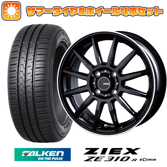 【取付対象】185/65R15 夏タイヤ ホイール4本セット (4/100車用) FALKEN ジークス ZE310R エコラン(限定) インターミラノ インフィニティ F12 15インチ【送料無料】