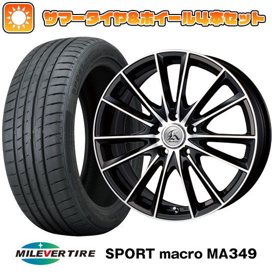 【取付対象】225/35R19 夏タイヤ ホイール4本セット MILEVER スポーツマクロ MA349（限定） (5/100車用) テクノピア カシーナ FV-7 19インチ(送料無料)