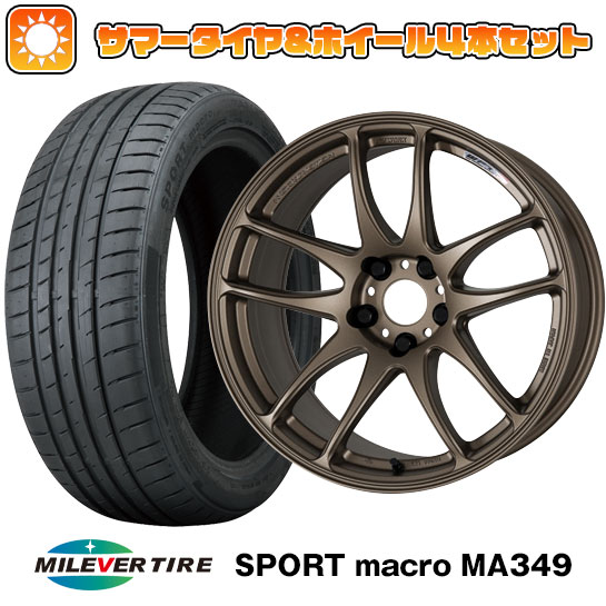 【取付対象】215/35R19 夏タイヤ ホイール4本セット MILEVER スポーツマクロ MA349（限定） (5/100車用) ワーク エモーション CR kiwami 19インチ(送料無料)