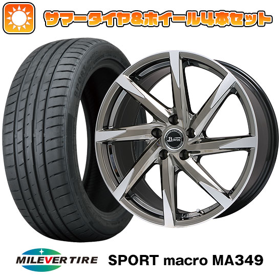 【取付対象】 225/30R20 夏タイヤ ホイール4本セット MILEVER スポーツマクロ MA349（限定） (5/100車用) ビッグウエイ B-WIN ゼナート 8(SBCポリッシュ) 20インチ【送料無料】