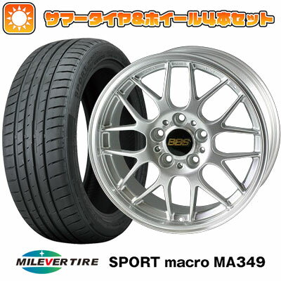 【取付対象】205/40R17 夏タイヤ ホイール4本セット (4/100車用) MILEVER スポーツマクロ MA349（限定） BBS JAPAN RG-R 17インチ【送料無料】