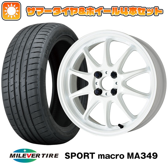 【取付対象】205/40R17 夏タイヤ ホイール4本セット (4/100車用) MILEVER スポーツマクロ MA349（限定） WORK エモーション ZR10 17インチ【送料無料】