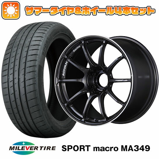 【取付対象】235/35R19 夏タイヤ ホイール4本セット MILEVER スポーツマクロ MA349（限定） (5/114車用) ヨコハマ アドバンレーシング RSIII 19インチ(送料無料)