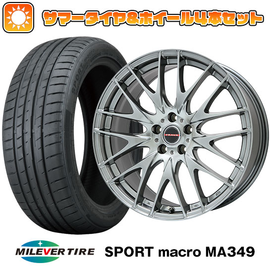 【取付対象】215/35R19 夏タイヤ ホイール4本セット MILEVER スポーツマクロ MA349（限定） (5/100車用) ビッグウエイ LEYSEEN プラバ9M(クロームハイパーシルバー) 19インチ(送料無料)