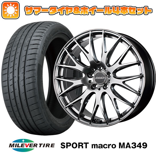 【取付対象】215/35R19 夏タイヤ ホイール4本セット MILEVER スポーツマクロ MA349（限定） (5/100車用) レイズ ホムラ 2X9PLUS 19インチ(送料無料)