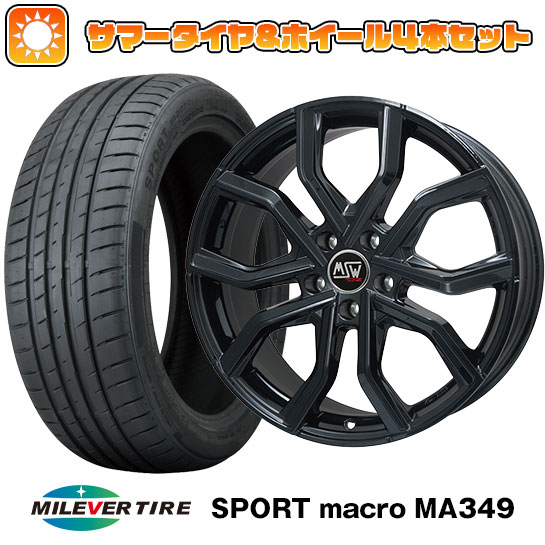 225/45R19 夏タイヤ ホイール4本セット MILEVER スポーツマクロ MA349（限定） (5/114車用) MSW by OZ Racing MSW 41(グロスブラック) 19インチ(送料無料)