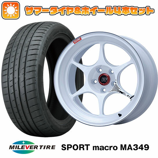 235/45R18 夏タイヤ ホイール4本セット (5/114車用) MILEVER スポーツマクロ MA349（限定） エンケイ PF06 マシニングホワイト 18インチ