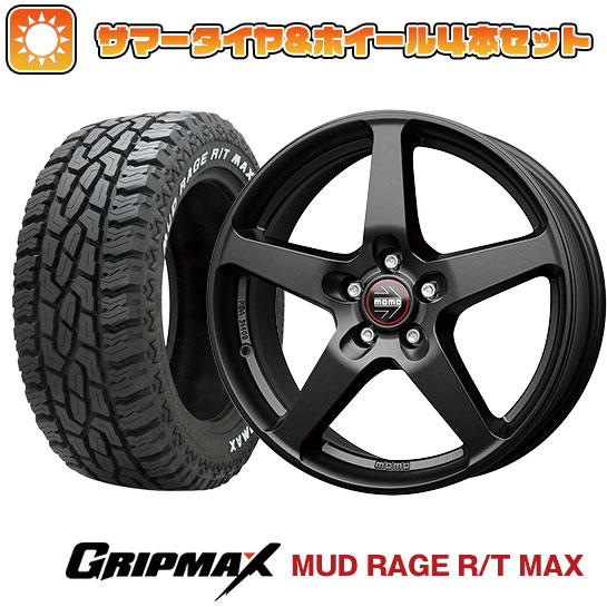 【取付対象】215/65R16 夏タイヤ ホイール4本セット GRIPMAX マッドレイジR/T MAX RWL(限定) (5/114車用) MOMO ファイブ 16インチ【送料無料】