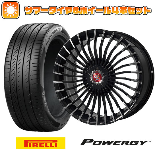 【取付対象】225/40R19 夏タイヤ ホイール4本セット PIRELLI パワジー (5/100車用) PREMIX グラッパ f30 (ブラックポリッシュ) 19インチ(送料無料)