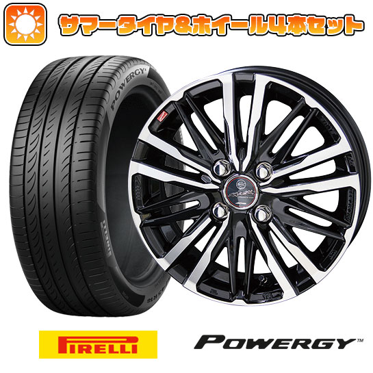 【取付対象】195/55R15 夏タイヤ ホイール4本セット (4/100車用) PIRELLI パワジー 共豊 スマック クレスト 15インチ【送料無料】