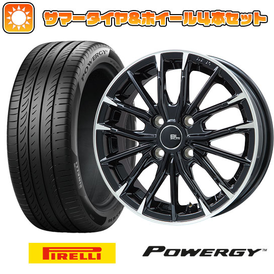 【取付対象】205/45R17 夏タイヤ ホイール4本セット PIRELLI パワジー (4/100車用) BRANDLE-LINE DF-10M グロスブラック/カットスポーク 17インチ【送料無料】