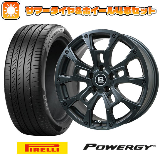 215/60R17 夏タイヤ ホイール4本セット (5/114車用) PIRELLI パワジー ビッグウエイ B-LUGNAS BRD(マットブラック) 17インチ