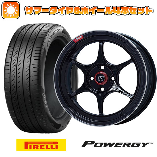 【取付対象】215/45R17 夏タイヤ ホイール4本セット (5/100車用) PIRELLI パワジー エンケイ PF06 マシニングブラック 17インチ【送料無料】