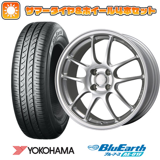 【取付対象】185/55R16 夏タイヤ ホイール4本セット YOKOHAMA ブルーアース AE-01F (4/100車用) エンケイ PF01 16インチ【送料無料】