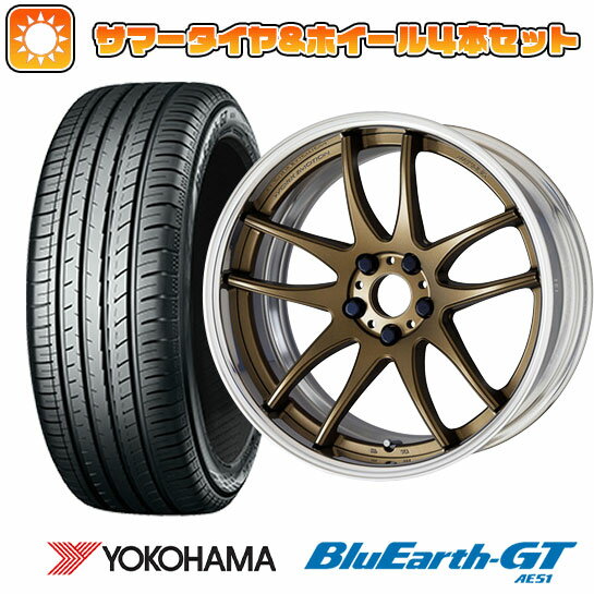 ytΏہz225/55R17 ă^C zC[4{Zbg YOKOHAMA u[A[X GT AE51 (5/114ԗp) WORK G[V CR 2P 17C`yz