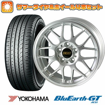 【取付対象】205/45R17 夏タイヤ ホイール4本セット (4/100車用) YOKOHAMA ブルーアース GT AE51 BBS JAPAN RG-R 17インチ【送料無料】