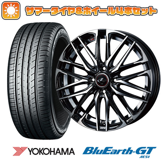 195/55R15 夏タイヤ ホイール4本セット (4/100車用) YOKOHAMA ブルーアース GT AE51 ウェッズ レオニス SK 15インチ