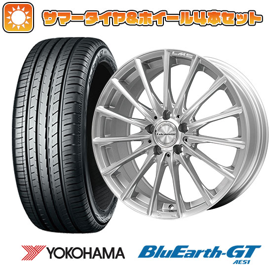 【取付対象】225/40R18 夏タイヤ ホイール4本セット YOKOHAMA ブルーアース GT AE51 (5/114車用) LEHRMEISTER LM-S FS15 (シルバーポリッシュ) 18インチ【送料無料】