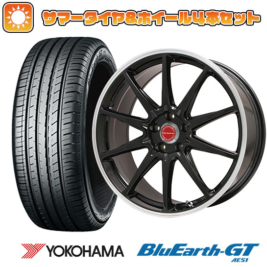 【取付対象】245/45R19 夏タイヤ ホイール4本セット YOKOHAMA ブルーアース GT AE51 (5/100車用) LEHRMEISTER LMスポーツRS10(グロスブラックリムポリッシュ) 19インチ【送料無料】