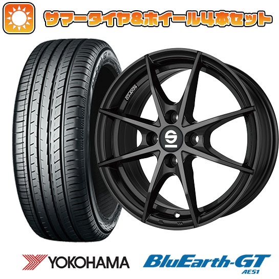 【取付対象】185/55R15 夏タイヤ ホイール4本セット YOKOHAMA ブルーアース GT AE51 (4/100車用) OZ SPARCO トロフェオ 15インチ【送料無料】