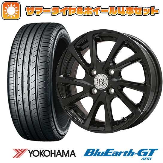 【取付対象】195/65R15 夏タイヤ ホイール4本セット YOKOHAMA ブルーアース GT AE51 (5/100車用) BRANDLE E04B 15インチ【送料無料】