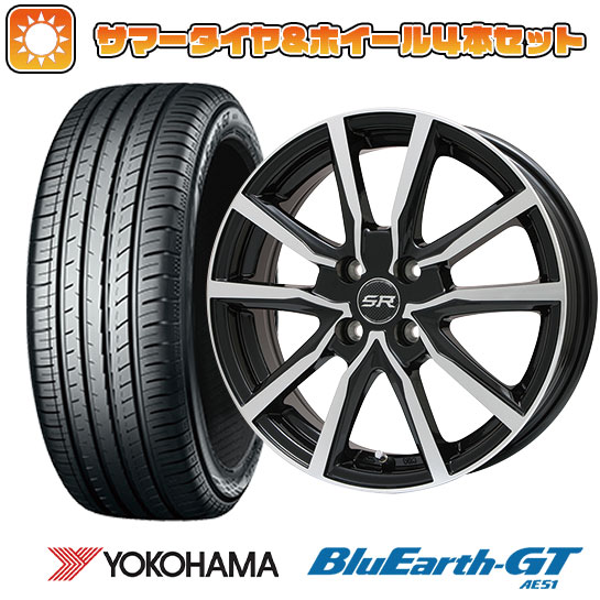【取付対象】185/55R15 夏タイヤ ホイール4本セット YOKOHAMA ブルーアース GT AE51 (4/100車用) BRANDLE N52BP 15インチ【送料無料】