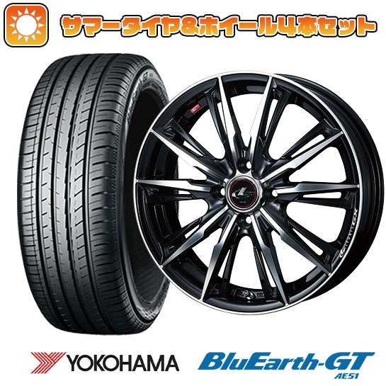 【取付対象】185/55R15 夏タイヤ ホイール4本セット YOKOHAMA ブルーアース GT AE51 (4/100車用) WEDS レオニス GX 15インチ【送料無料】