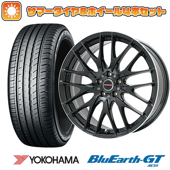 【取付対象】205/50R17 夏タイヤ ホイール4本セット YOKOHAMA ブルーアース GT AE51 (5/114車用) BIGWAY LEYSEEN プラバ9M(グロスブラック/リムポリッシュ) 17インチ【送料無料】