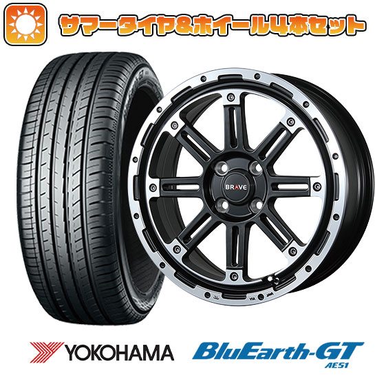 【取付対象】195/45R16 夏タイヤ ホイール4本セット YOKOHAMA ブルーアース GT AE51 (4/100車用) BLEST バーンズテック ブレイブストリーム 16インチ【送料無料】