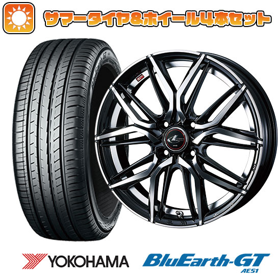 【取付対象】185/55R15 夏タイヤ ホイール4本セット YOKOHAMA ブルーアース GT AE51 (4/100車用) WEDS レオニス LM 15インチ【送料無料】
