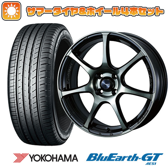 【取付対象】195/45R16 夏タイヤ ホイール4本セット YOKOHAMA ブルーアース GT AE51 (4/100車用) WEDS ウェッズスポーツ SA-75R 16インチ【送料無料】