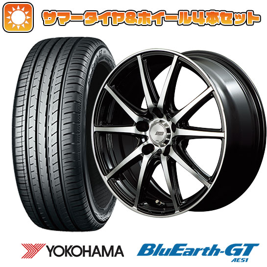 【取付対象】205/60R16 夏タイヤ ホイール4本セット YOKOHAMA ブルーアース GT AE51 (5/114車用) MID ファイナルスピード GR-ガンマ ブラックポリッシュ 16インチ【送料無料】