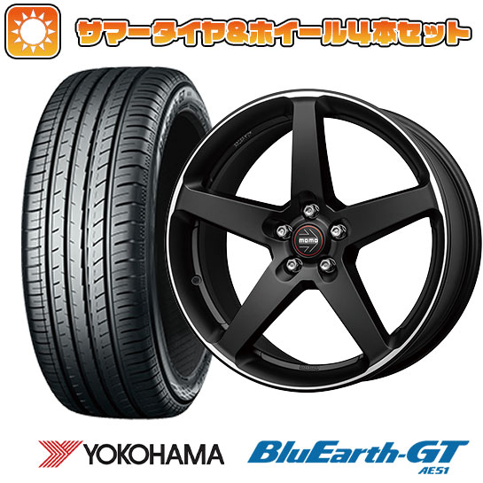 【取付対象】225/45R18 夏タイヤ ホイール4本セット YOKOHAMA ブルーアース GT AE51 (5/114車用) MOMO ファイブ 18インチ【送料無料】