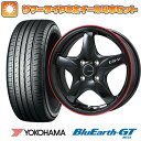 【取付対象】195/65R15 夏タイヤ ホイール4本セット YOKOHAMA ブルーアース GT AE51 (5/100車用) LEHRMEISTER CS-V(グロスブラック/レッドリム) 15インチ【送料無料】