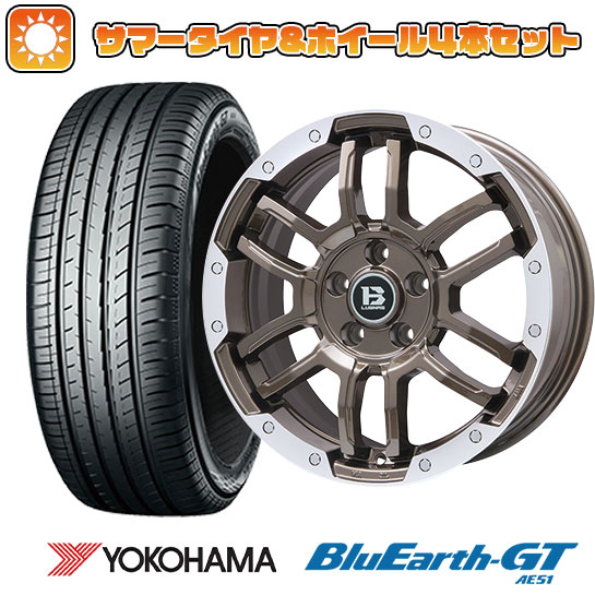 【取付対象】225/45R18 夏タイヤ ホイール4本セット YOKOHAMA ブルーアース GT AE51 (5/114車用) BIGWAY B-LUGNAS FRD(ブロンズ/リムポリッシュ) 18インチ【送料無料】