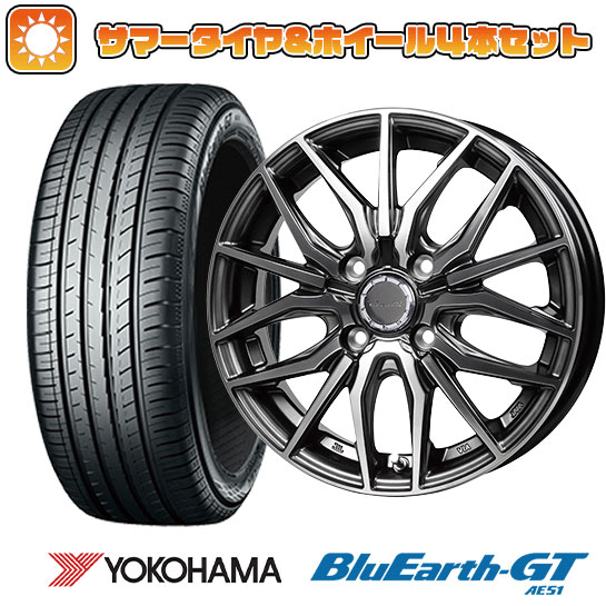 【取付対象】185/55R15 夏タイヤ ホイール4本セット YOKOHAMA ブルーアース GT AE51 (4/100車用) HOT STUFF プレシャス アストM4 15インチ【送料無料】