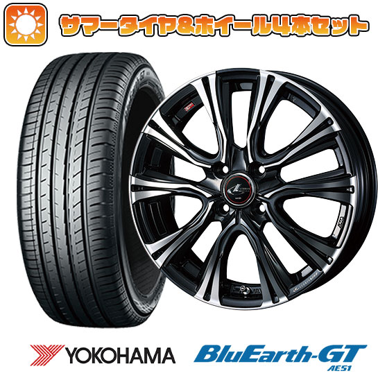 195/55R15 夏タイヤ ホイール4本セット (4/100車用) YOKOHAMA ブルーアース GT AE51 ウェッズ レオニス VR 15インチ