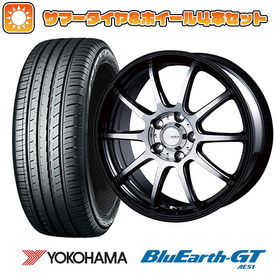 エントリーしてタイヤ交換チケット同時購入でポイント10倍!215/50R17 夏タイヤ ホイール4本セット (5/114車用) YOKOHAMA ブルーアース GT AE51 インターミラノ インフィニティ F10 17インチ