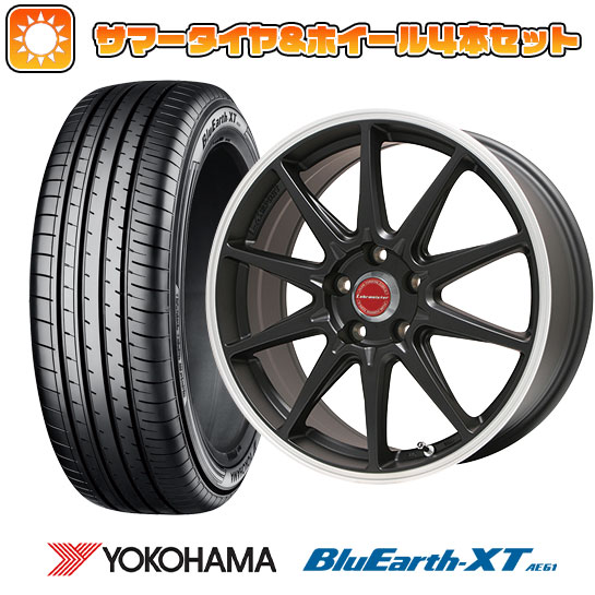 225/60R17 夏タイヤ ホイール4本セット YOKOHAMA ブルーアース XT AE61 (5/100車用) LEHRMEISTER LMスポーツRS10(マットブラックリムポリッシュ) 17インチ